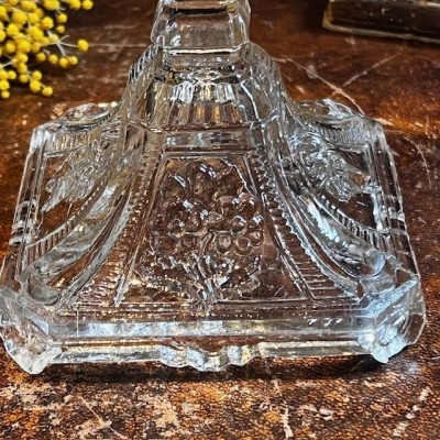 Lampe provençale - Lampe à Huile Ancienne en verre moulé-pressé - 1880