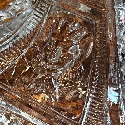 Lampe provençale - Lampe à Huile Ancienne en verre moulé-pressé - 1880