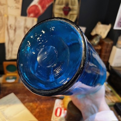 Cobalt blue glass apothecary jar - Wide neck - Antique pharmacy bottle