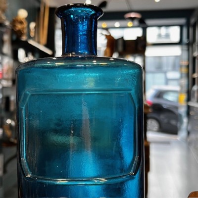 Cobalt blue glass apothecary jar - Wide neck - Antique pharmacy bottle