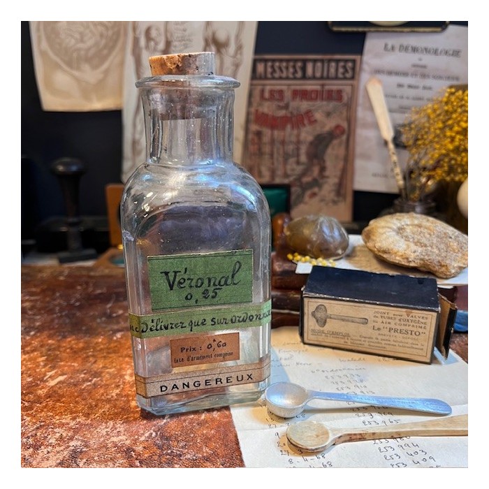 Véronal - Barbituriques - Années 1940 - Flacon ancien de pharmacie