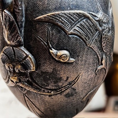 Pyrogène - Porte-allumettes - 1900 à motif de chauve-souris - Bronze