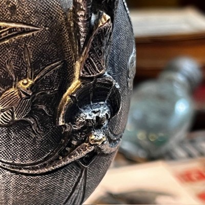 Pyrogène - Porte-allumettes - 1900 à motif de chauve-souris - Bronze