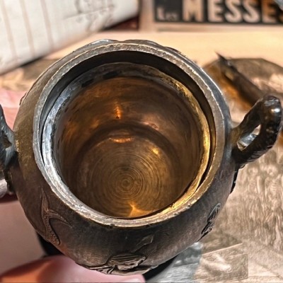 Pyrogen - Antique matchholder - Bat motif - Bronze - 1900