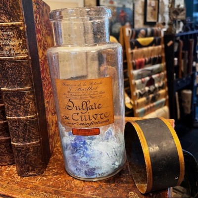 Sulfate de Cuivre en cristaux - Flacon ancien de pharmacie-Apothicaire