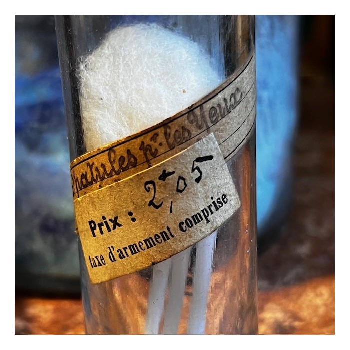 Tube de spatules pour les yeux - Flacon ancien de pharmacie-Apothicaire