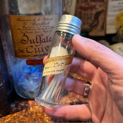 Tube de spatules pour les yeux - Flacon ancien de pharmacie-Apothicaire