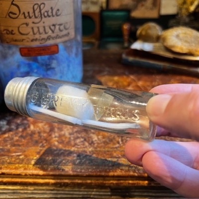 Tube de spatules pour les yeux - Flacon ancien de pharmacie-Apothicaire