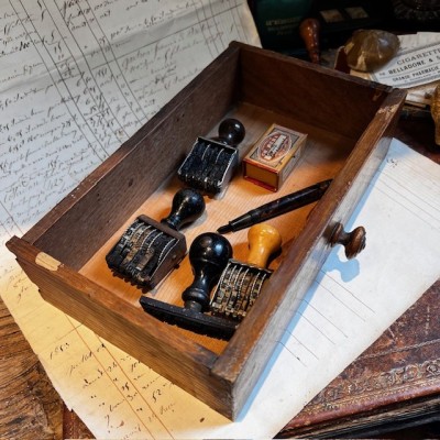 The Pharmacist's Drawer - Small antique wooden pharmacy drawer