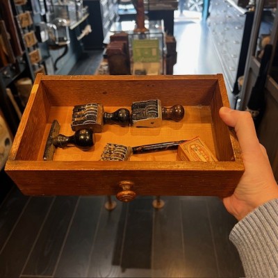 The Pharmacist's Drawer - Small antique wooden pharmacy drawer