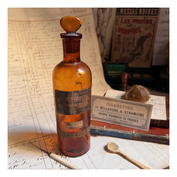 Gaïacol liquide - CODEX 1908 - DANGEROUS - Vintage pharmacy bottle