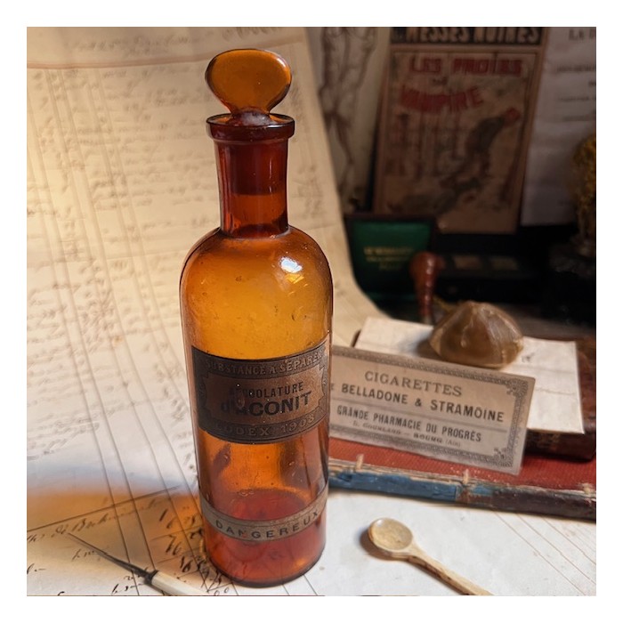 Alcoolature Aconit - CODEX 1908 - Poison - Flacon ancien de pharmacie