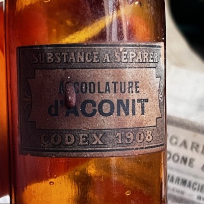 Aconite tincture - CODEX 1908 - POISON - Antique pharmacy bottle