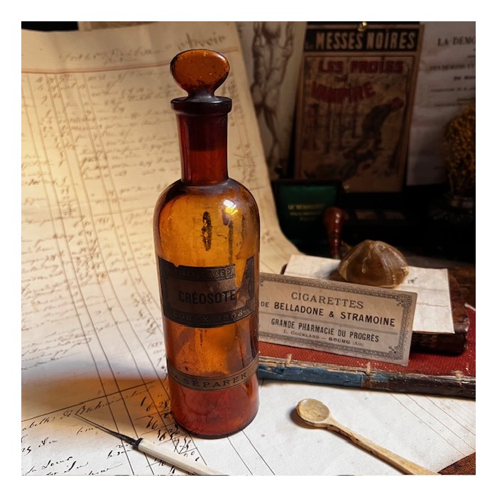 Créosote - CODEX 1908 - DANGEROUS - Vintage pharmacy bottle