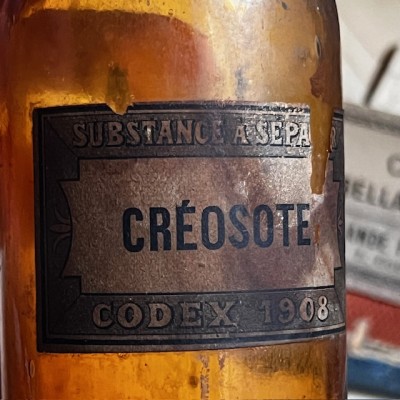 Créosote - CODEX 1908 - DANGEROUS - Vintage pharmacy bottle