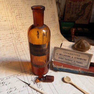 Créosote - CODEX 1908 - DANGEROUS - Vintage pharmacy bottle