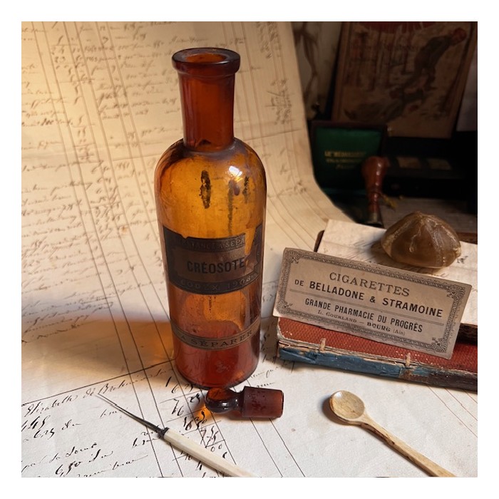 Créosote - CODEX 1908 - DANGEROUS - Vintage pharmacy bottle