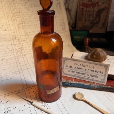 Phénol Aqueux - CODEX 1908 - Poison - Flacon ancien de pharmacie