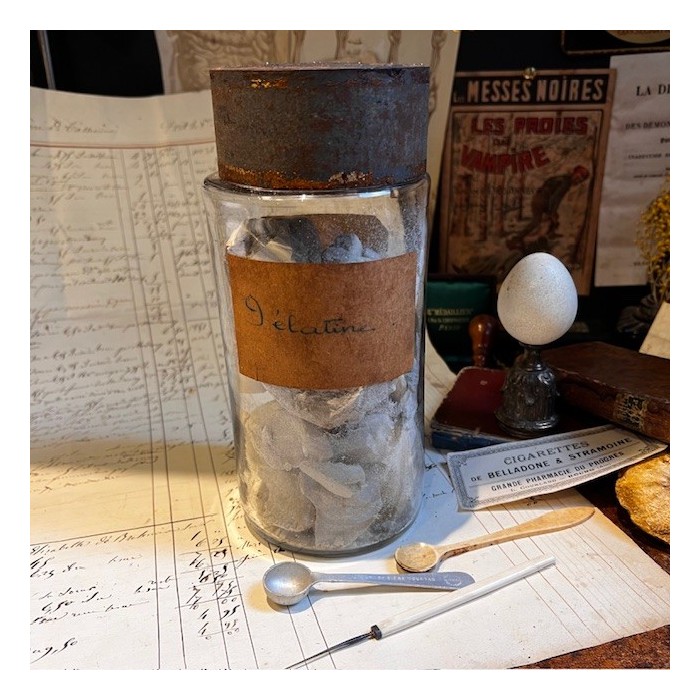 Gelatine - Vintage pharmacy bottle - Apothecary