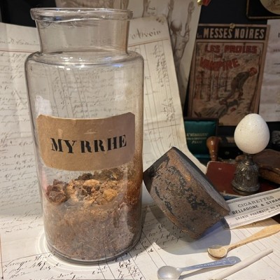 Myrrhe - Bocal ancien de pharmacie-Apothicaire