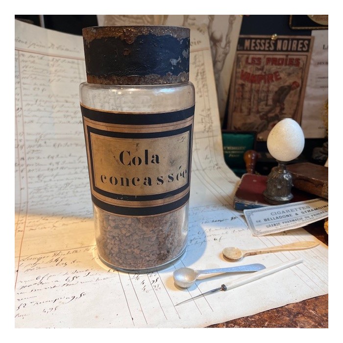 Cola concassé - Bocal ancien de pharmacie - Apothicaire