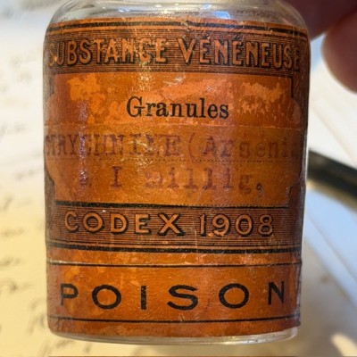 Strychnine - Arsenic - CODEX 1908 - Poison -Flacon ancien de pharmacie
