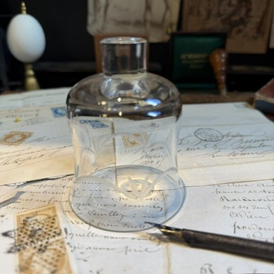 Small antique engraved glass bell