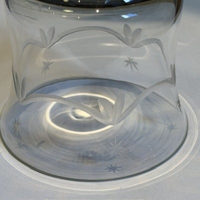 Small antique engraved glass bell