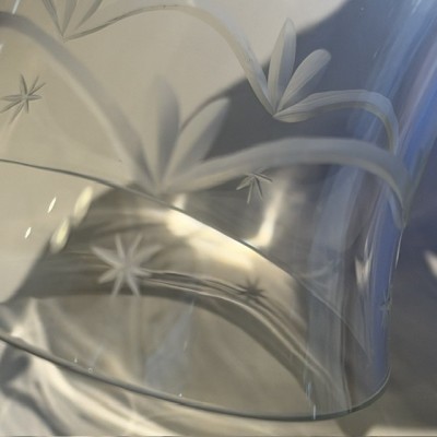 Small antique engraved glass bell