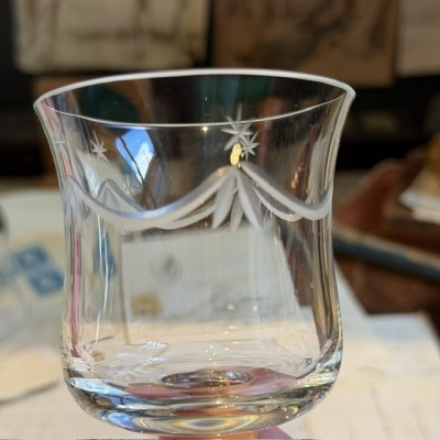 Small antique engraved glass bell