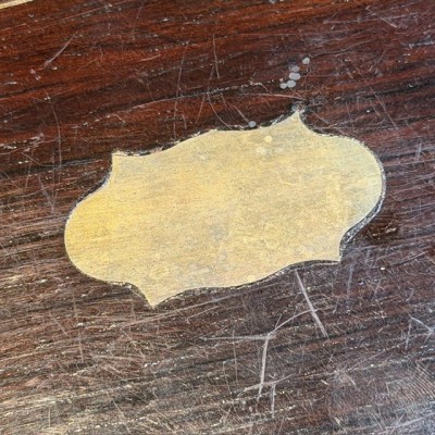 Boîte de salon Napoléon III en bois de rose et marqueterie - Dominos