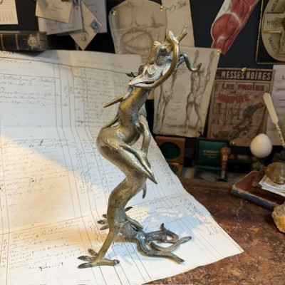 Dragon Chinois à 4 griffes - Dragon Mang - Sculpture en laiton massif