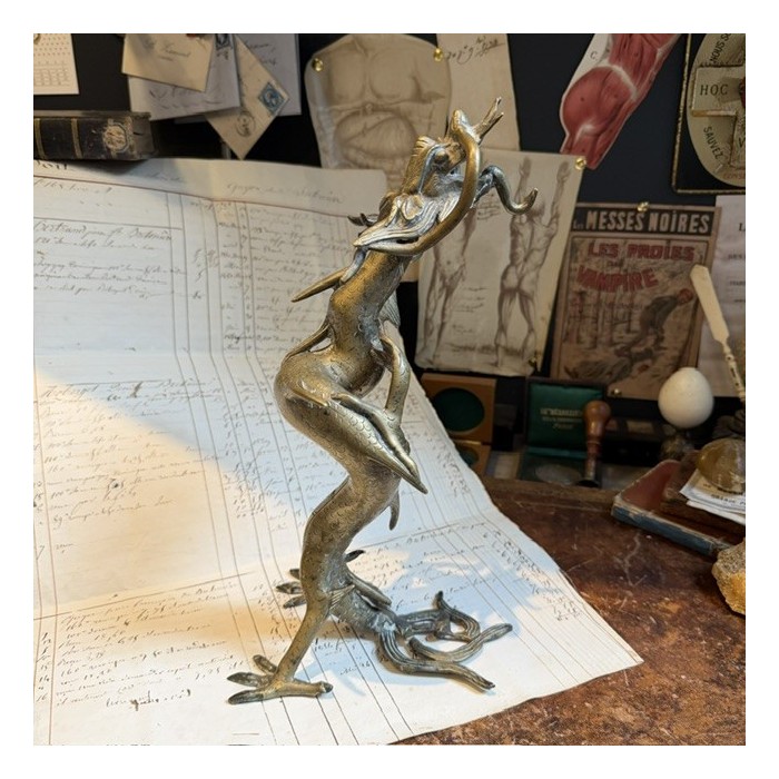 Dragon Chinois à 4 griffes - Dragon Mang - Sculpture en laiton massif