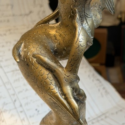 Dragon Chinois à 4 griffes - Dragon Mang - Sculpture en laiton massif