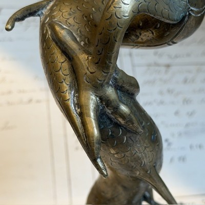 Dragon Chinois à 4 griffes - Dragon Mang - Sculpture en laiton massif