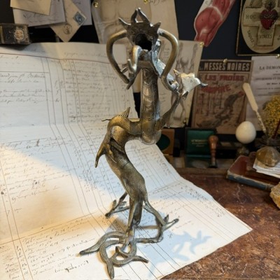 Chinese Dragon with 4 claws - Mang Dragon - Solid brass sculpture