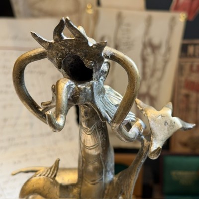 Chinese Dragon with 4 claws - Mang Dragon - Solid brass sculpture