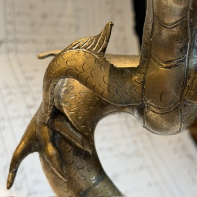 Chinese Dragon with 4 claws - Mang Dragon - Solid brass sculpture