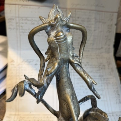 Chinese Dragon with 4 claws - Mang Dragon - Solid brass sculpture