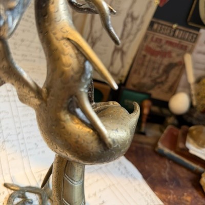 Chinese Dragon with 4 claws - Mang Dragon - Solid brass sculpture