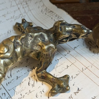 19th-century bronze chimera - Napoleon III – Antique door pull