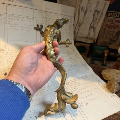 Chimère en bronze du XIXème siècle - Napoléon III - Ancienne poignée
