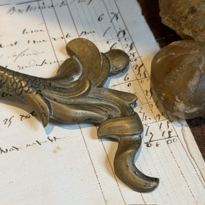 19th-century bronze chimera - Napoleon III – Antique door pull