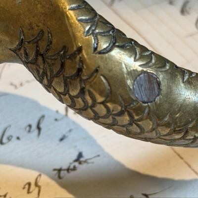 19th-century bronze chimera - Napoleon III – Antique door pull