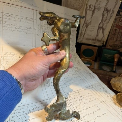 19th-century bronze chimera - Napoleon III – Antique door pull