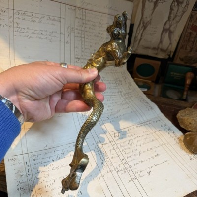 19th-century bronze chimera - Napoleon III – Antique door pull