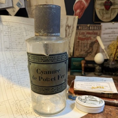 Cyanure de potassium - Prussiate jaune - Flacon de pharmacie - XIXème
