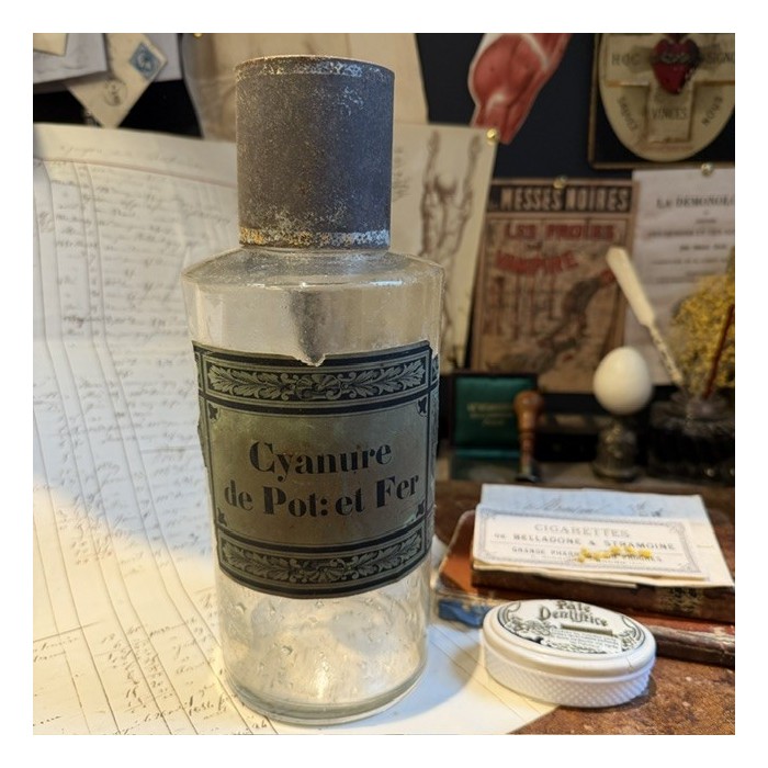 Cyanure de potassium - Prussiate jaune - Flacon de pharmacie - XIXème