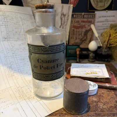 Cyanure de potassium - Prussiate jaune - Flacon de pharmacie - XIXème