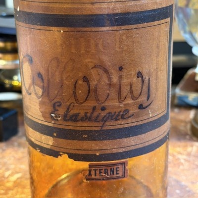 Collodion élastique - Flacon ancien de pharmacie-Apothicaire